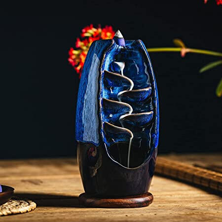 blue incense waterfall